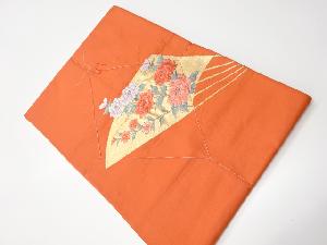 リサイクル 未使用品 扇面に草花模様織り出し名古屋帯